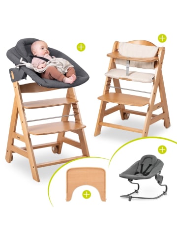 Hauck Beta Plus Natural 5-tlg. Newborn Set - Hochstuhl in beige,grau