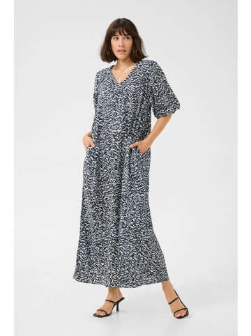Kaffe Kleid KAruffalo A-shape in Blue / White Graphic Print