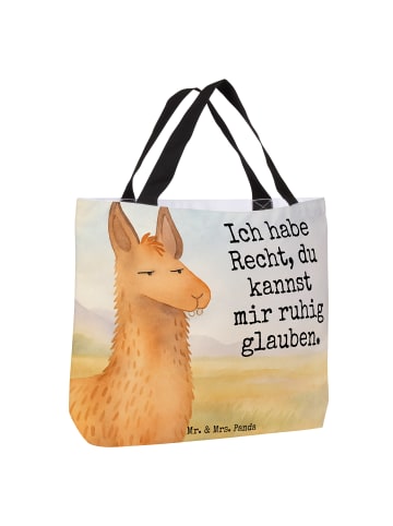 Mr. & Mrs. Panda Stoffbeutel Lamakopf Genervt Design mit Spruch in Weiß