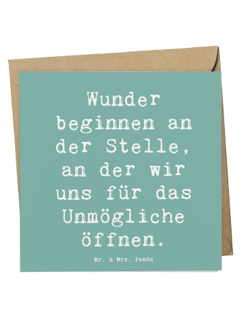 Mr. & Mrs. Panda Grußkarte Spruch Wunder beginnen mit Spruch in Meeresbrise