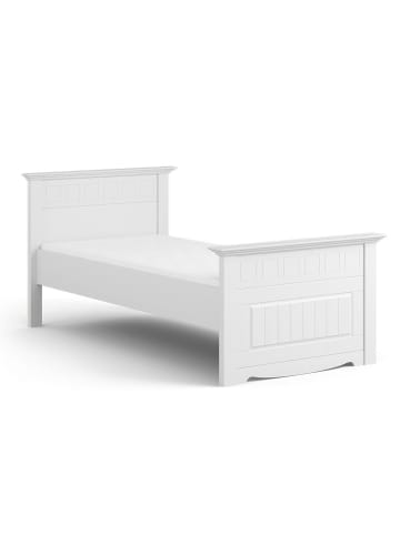 Feldmann-Wohnen Bett Belluno Elegante Kiefer weiß lackiert 110 / 214 / 95cm