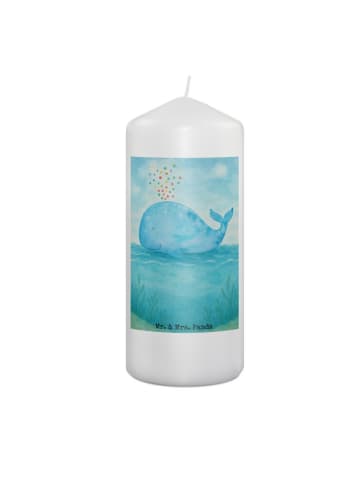 Mr. & Mrs. Panda Laternenkerze Wal Konfetti Design ohne Spruch in Weiß