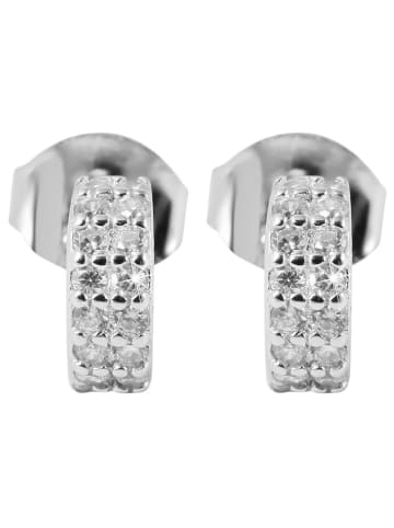 Adeliás Damen Ohrringe – Ohrstecker aus 925 Silber mit Zirkonia in silber