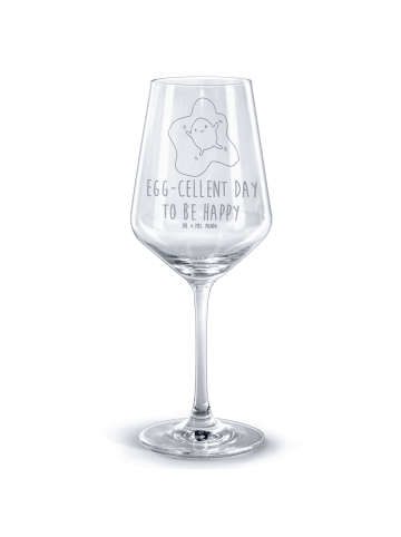 Mr. & Mrs. Panda Glas mit Gravur Spiegelei Ei mit Spruch in Transparent