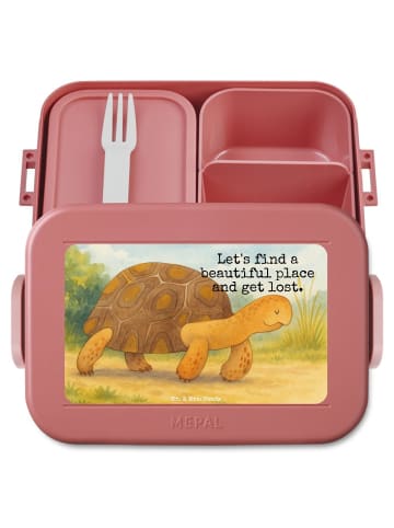 Mr. & Mrs. Panda Bentobox Schildkröte MHerzieren Design mit Spruch in Rot Pastell