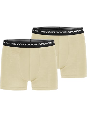 Normani Outdoor Sports 2er Pack Herren Merino Boxershorts in Wollweiß