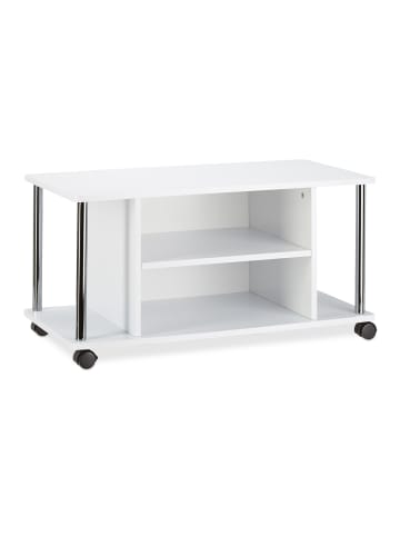 relaxdays Fernsehtisch in Weiß - (B)80 x (H)41,5 x (T)40 cm