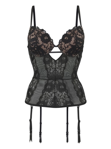 JETTE Corsage in schwarz-karamell