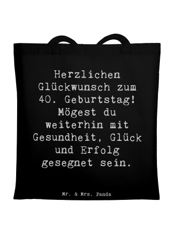 Mr. & Mrs. Panda Tragetasche Spruch 40. Geburtstag mit Spruch in Schwarz