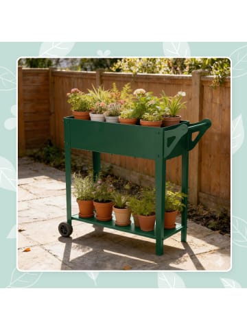 relaxdays Hochbeet in Grün - (B)85 x (H)80 x (T)50 cm