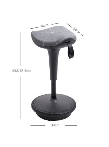 Vinsetto Bürohocker-34L x 34B x 65,5-83,5H cm-Grau