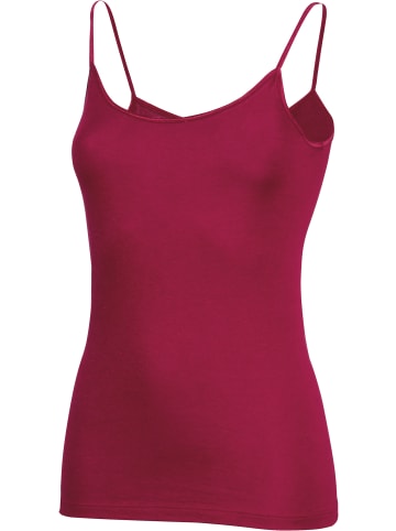 Erwin Müller Feinripp Unterhemd mit Spaghettiträgern in rubin