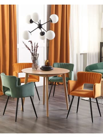 Beliani 2er-Set Esszimmerstuhl SANILAC in Orange/Schwarz