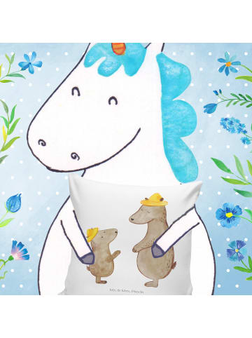 Mr. & Mrs. Panda Sofakissen Bären mit Hut ohne Spruch in Weiß