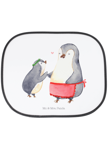 Mr. & Mrs. Panda Auto Sonnenschutz Pinguin mit Kind ohne Spruch in Weiß