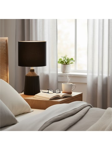 relaxdays Tischlampe in Schwarz - (H)42 x Ø 23 cm