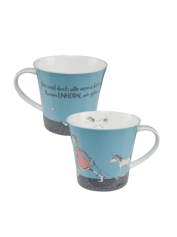 Goebel Coffee-/Tea Mug " Die sind doch alle verrückt " in Blau Grau