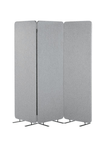 Beliani Büro-Raumteiler STANDI in Grau - (W) 184 x (H) 184 x (L) 30 cm