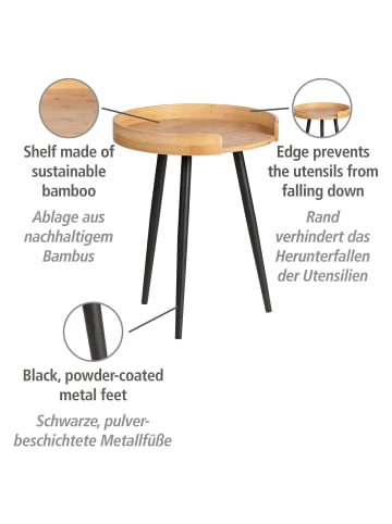 Wenko Beistelltisch Loft in Tischplatte: natur, Beine + Verbindung: Schwarz