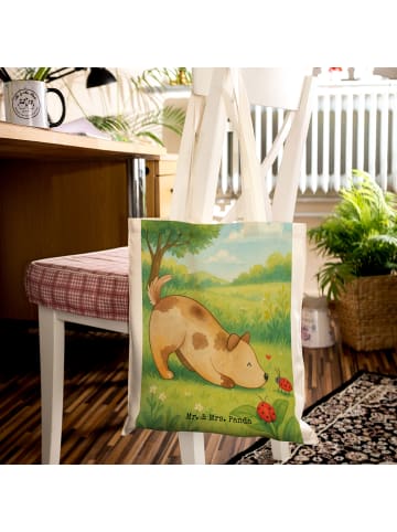 Mr. & Mrs. Panda Tote Bag Hund Marienkäfer Design ohne Spruch in Weiß