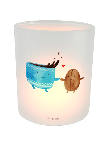 Mr. & Mrs. Panda Windlicht Kaffee Bohne ohne Spruch in Transparent