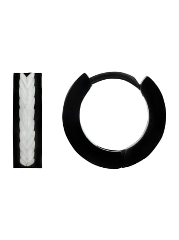 Adeliás Unisex Ohrringe – Creole aus Edelstahl in schwarz