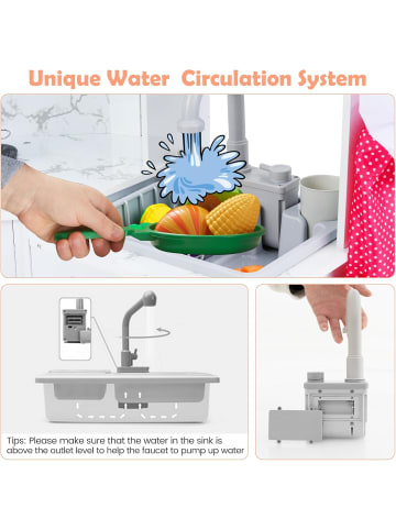 COSTWAY Spielküche Eck ab 3 Jahre in Weiß