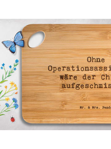 Mr. & Mrs. Panda Frühstücksbrettchen Spruch Operationsassistenti... in Braun