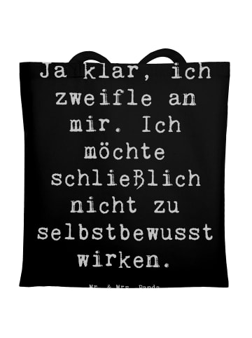Mr. & Mrs. Panda Tragetasche Selbstzweifel Charm mit Spruch in Schwarz
