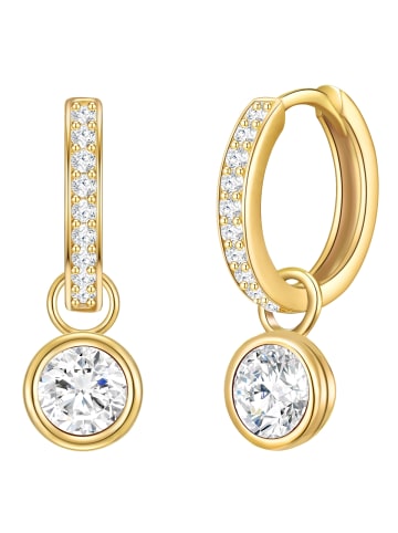 Rafaela Donata Creolen Sterling Silber Zirkonia in gelbgold