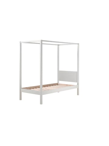 58 aufm Kessel HIMMELBETT Katerinka 208x191x98 aus Massivholz in Weiß