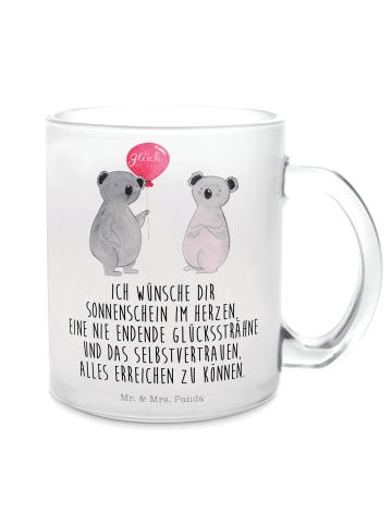 Mr. & Mrs. Panda Trinkglas Koala Luftballon mit Spruch in Transparent