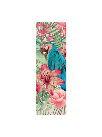 WALLART Garderobe - Blumenparadies tropischer Papagei in Bunt