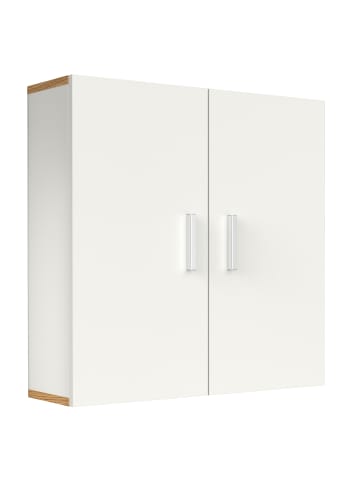 VCM Wandregal Badregal Badmöbel Wandschrank Landos in Weiß / Honig-Eiche