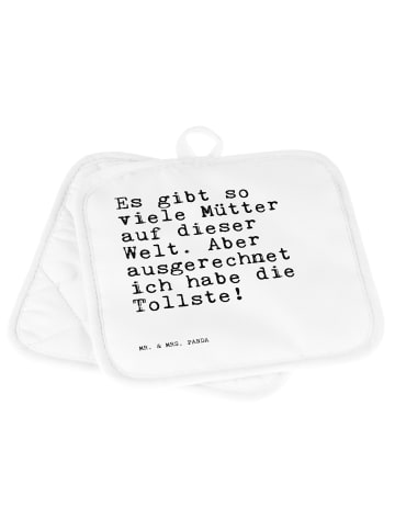 Mr. & Mrs. Panda 2er Set Topflappen Es gibt so viele... mit Spruch in Weiß