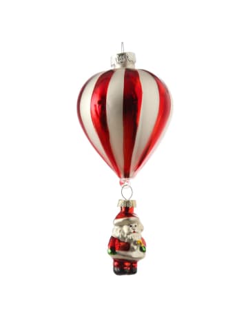 MARELIDA Baumschmuck Weihnachtsmann mit Ballon Glas Ahnänger in rot, weiß