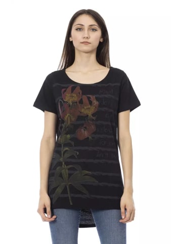 Trussardi Action Hellblau Schwarz Baumwolle Damen T-Shirt