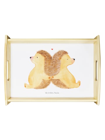 Mr. & Mrs. Panda Tee Tablett Igel händchenhaltend ohne Spruch in Weiß