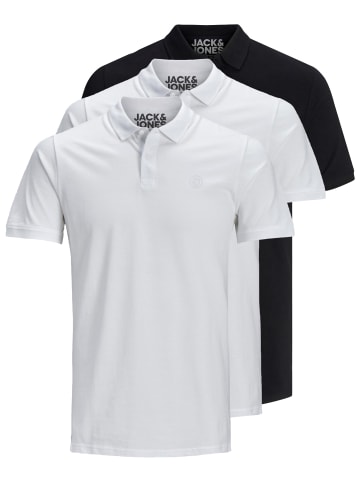 Jack & Jones 3er-Set Poloshirt in White/White/Black