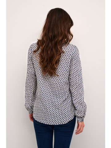 Kaffe Bluse langarm KAsary Regular fit in Sand Dollar/Blue Retro Zig Zag