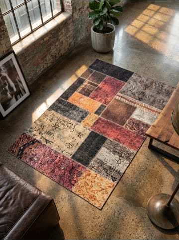 KADIMA DESIGN Teppich Waschbar Flachgewebe Patchwork Polyester Wohnzimmer