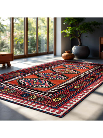 Louis de Poortere Teppich Red Mix in Rot