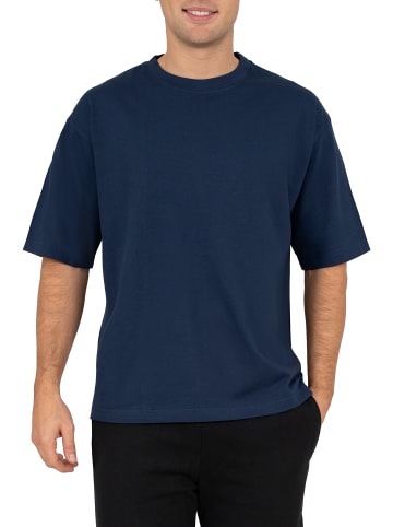 Reichstadt Herren Regular Fit T-Shirt Shoulder Drop in Dark Blue