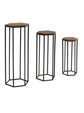 KADIMA DESIGN Holztisch Set mit Metallgestell, Dekorativ & vielseitig einsetzbar