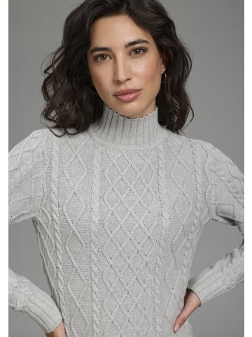 Laura Scott Strickkleid in hellgrau melange