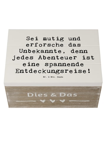 Mr. & Mrs. Panda Aufbewahrungsbox Spruch Unbekannte Orte erkunde... in Weiß