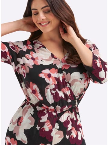 sheego Jumpsuit in schwarz-koralle-bedruckt