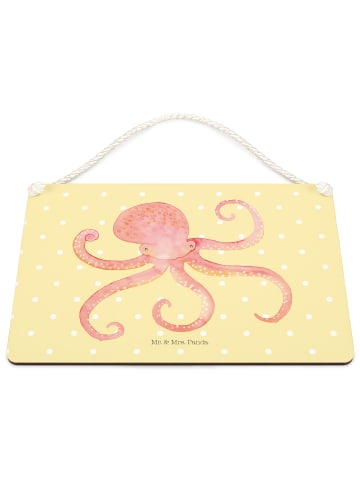 Mr. & Mrs. Panda Schild Tintenfisch ohne Spruch in Gelb Pastell