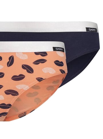 Skiny Slip 2er Pack in Schwarz/Orange