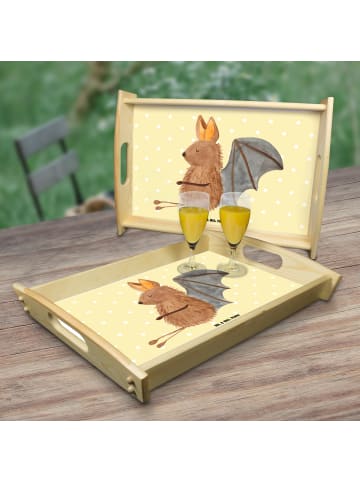 Mr. & Mrs. Panda Frühstückstablett Fledermaus Sitzen ohne Spruch in Gelb Pastell